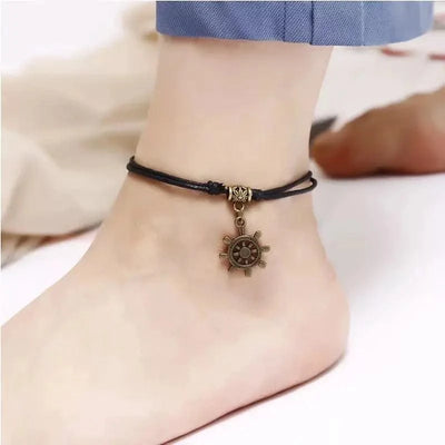 Bohemia Butterfly Heart Tree Tower Pendant Ankle for Women Black Rope Bracelets on Leg Choker Ankles Sandal China Jewelry Gift