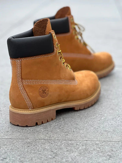 Hiking boots Men's High Help Work Suit Boots Cowhide Yellow Boots Cotton Shoes ClimbiWaterproof Shoes Lovers Shoes Yellow Boots