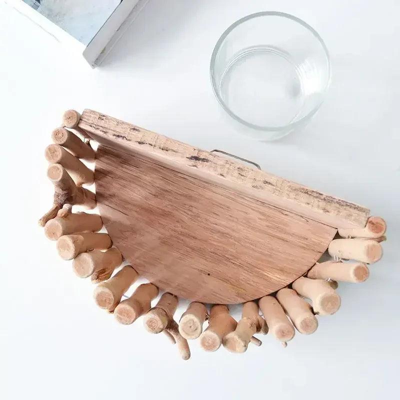 Wood modern decorative vases creative simple living room decoration half wall hanging flower interior decorations