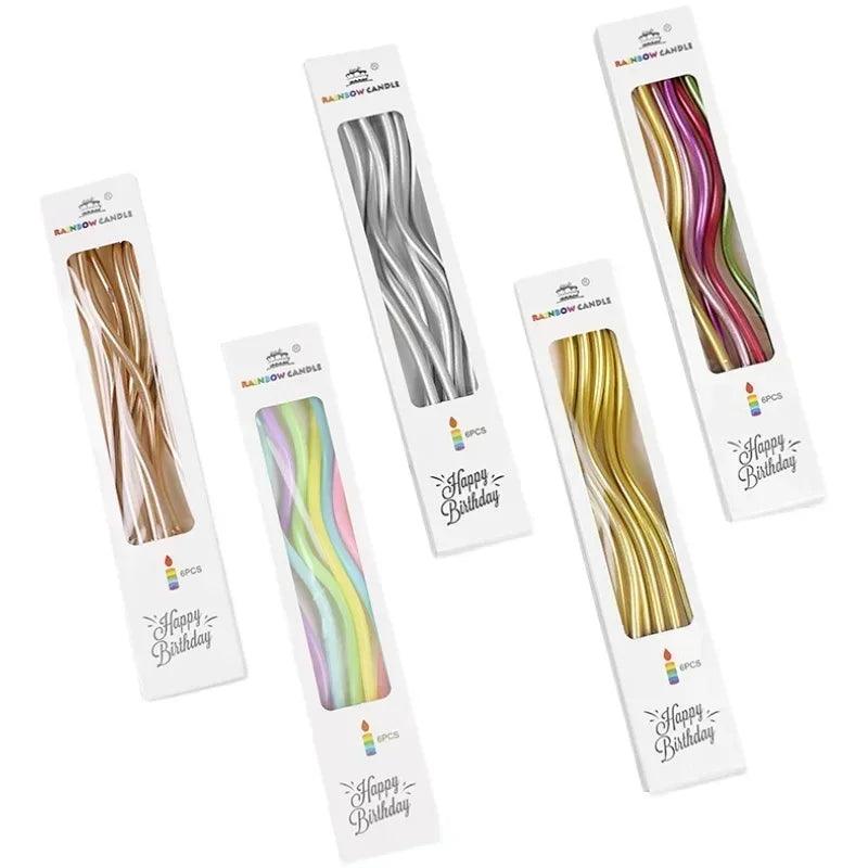 Birthday cake candles smoke-free curved curly coil long for wedding party supplies