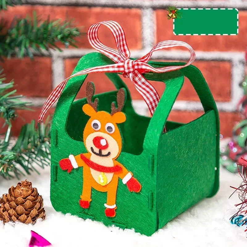 DIY Christmas Gifts Box Candy Bag Kids Handmade Craft Toy Handbag Xmas Decoration Materials Kits Educational Toys for Children