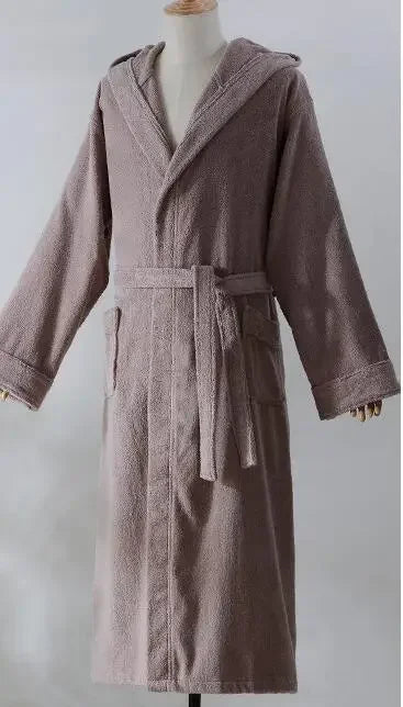 High Quality Men's Robe Hooded Winter Bathrobe