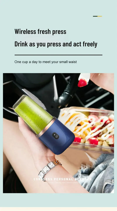 Portable Blender Bottle Electric 6 Blades Multifunction Juice Blender Fresh Juice Smoothie Blender Ice CrushCup Food Processor