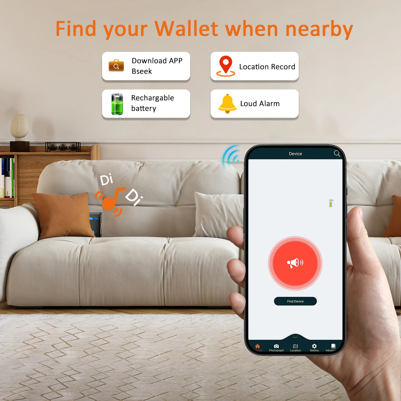 Wallet tracker card for  AIR TAG Smart Billetera con Localiz carteras mujer with Tracker bolsas mujer billetera find my cartera