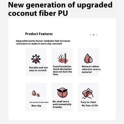 ‌2025 New Women's Home Fitness Yoga Mat - 5mm Natural Rubber with Coconut Fiber Texture, Wide Non-Slip & Durable Mat with Alignm