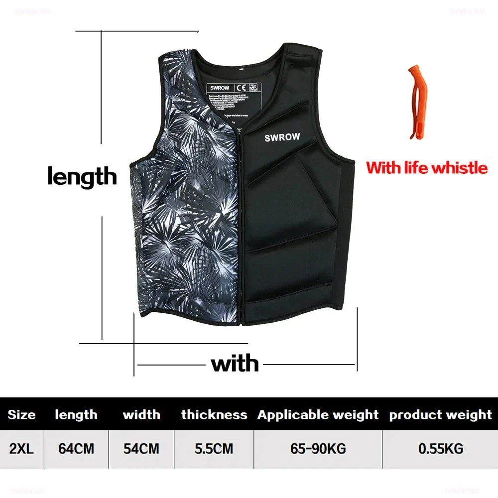 Wake Surfing Impact Vest CE Approved Neoprene Life Jacket Wakesurf Comp Vest surf But Great for All Other Watersports Activities
