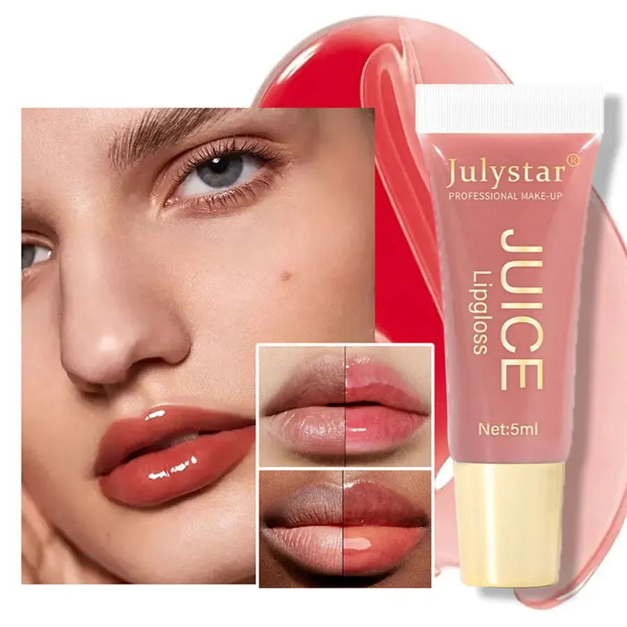Watery Crystal Clear jelly Lip Oil Lip Balm Moisturizing And smoothingLip Lines Jelly Pout Lip Gloss Glass Lip Fruit Scent