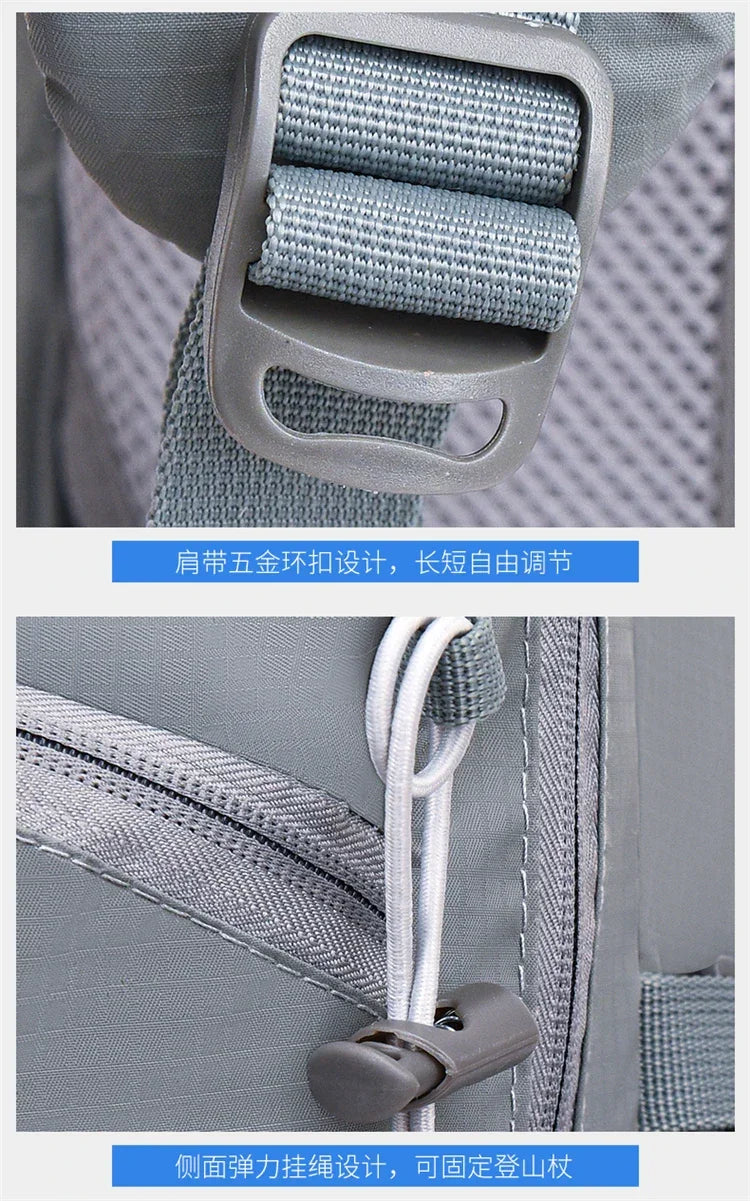 Fashionable and Wear-Resistant Outdoor Travel Backpack, Black and Red Contrasting Color Large-Capacity Mountaineering Bag with Waterproof Cover