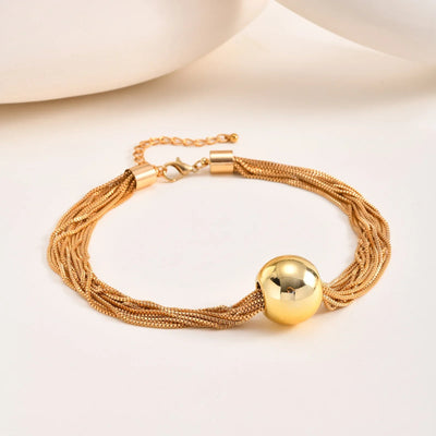 Women Choker Necklace, Chunky Big Ball Beaded Chain,Pearl Link Herringbone Chain Statement Jewelry