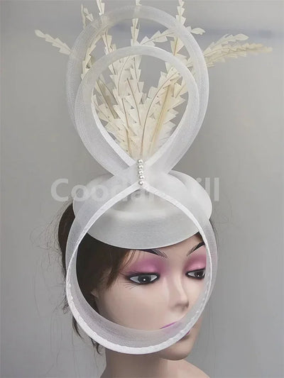 Ladies Royal Ascot Chapeau Cap Wedding Fascinator Hat Headpiece Women Church Party Pillbox With Headband Bride Party Fascinators