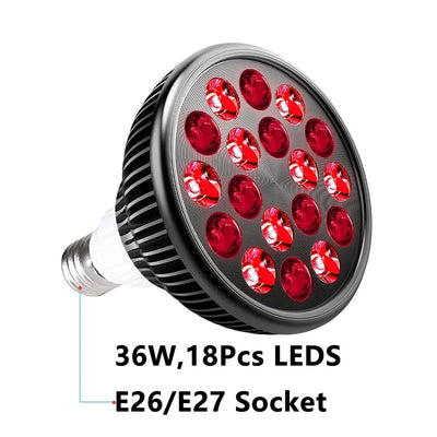 Red Light Therapy Lamp for Face 54W 660nm & 850nm Infrared Light Therapy Device for Muscle Joint Pain Relief Skin Health Tools