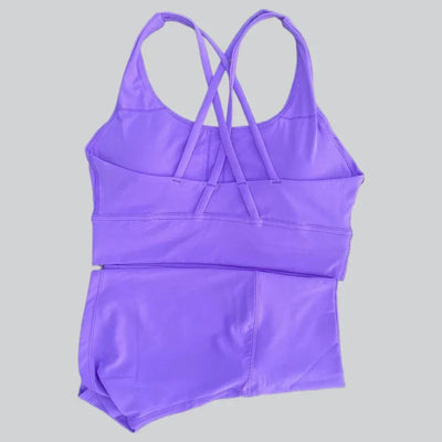 2025 Summer Women's Yoga 2-Piece Set Beauty Back Sling Bra & High Waist Butter Touch Stretch Shorts Fitness Cycling Sports Set