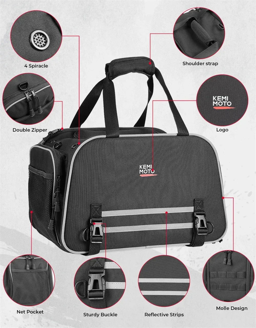 Motorcycle Pet Carrier Bag Cat Dog Pet Carrier Airline Approved Portable Cat Dog Travel Carrier For Luggage Rack Passenger Seat