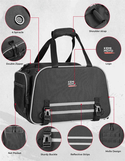 Motorcycle Pet Carrier Bag Cat Dog Pet Carrier Airline Approved Portable Cat Dog Travel Carrier For Luggage Rack Passenger Seat