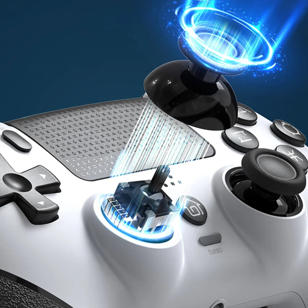 Wireless Gaming Controller 6 Axis Gyro Bluetooth Console Controller Macros Turbo Dual Vibration Hall Effect Joystick for PS4