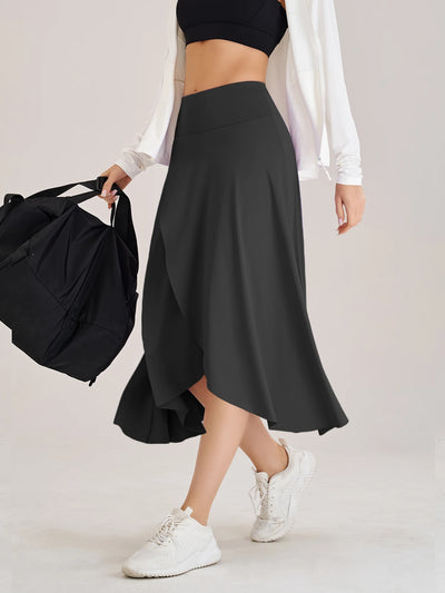 Summer Women Golf Tennis Dance Fitness Long Skirts Quick Drying Solid Female Lining High Waist Long Skirts Shorts