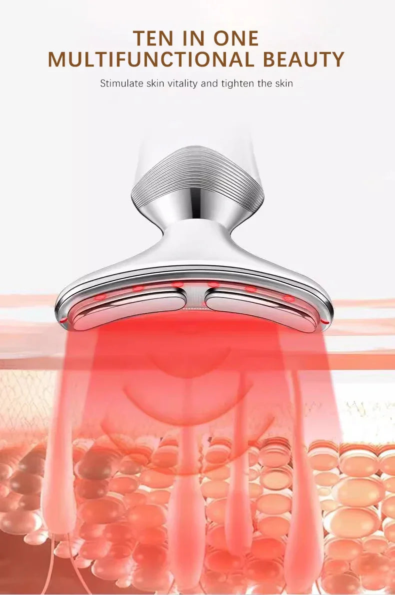 Neck EMS Photon Therapy Beauty Facial Lift Machine Facial Massager Firming Double Chin Anti Wrinkle Neck Lifting Beauty Device