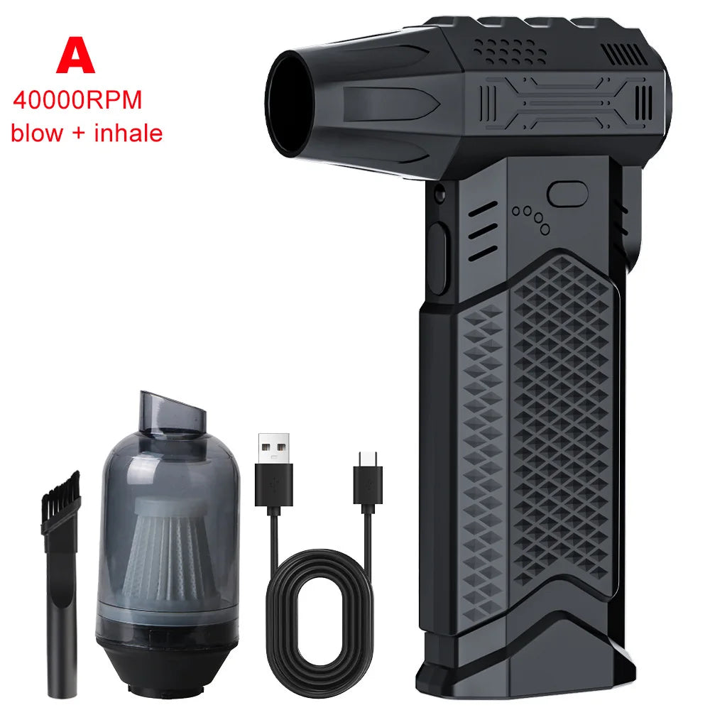 Cordless Portable Air Duster Turbo Jet Fan Electric Air Blower Car Snow Blowing Garden Cleaner Washer Brush Air Pump Compressor