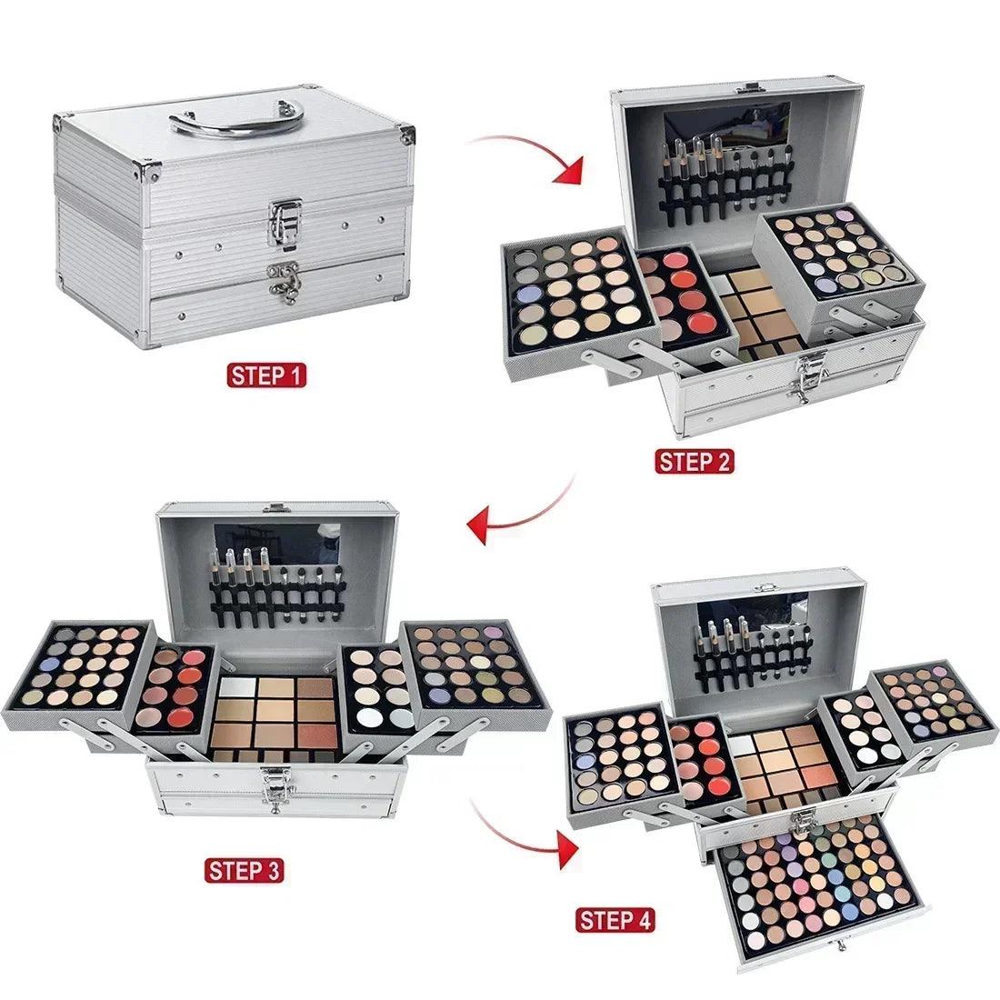 Women’s complete makeup set – eyeshadow lip blush nail polish kit