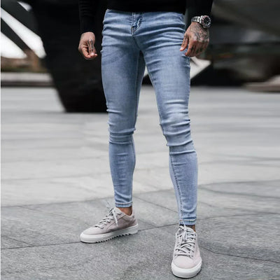 Mens Skinny brushed jeans design Classic Denim Trousers Casual Daily For Office Parties Male denim Pants men