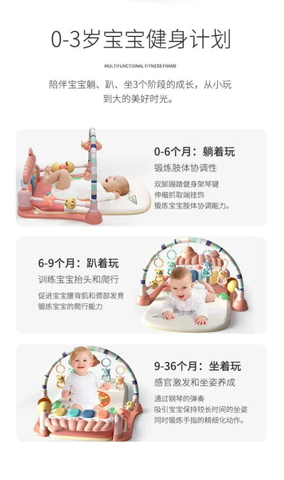 Baby Toys Musical Play Mats Piano Gym Newborn Toys Tummy Time Mat Baby Teether & Padded For Toddlers Early Learning Education