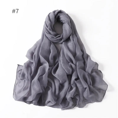 New Cotton Linen Scarf For Women Girls Students Autumn Classic Solid Color Scarves Retro Soft Foulard Viscose Female Wrap Shawls