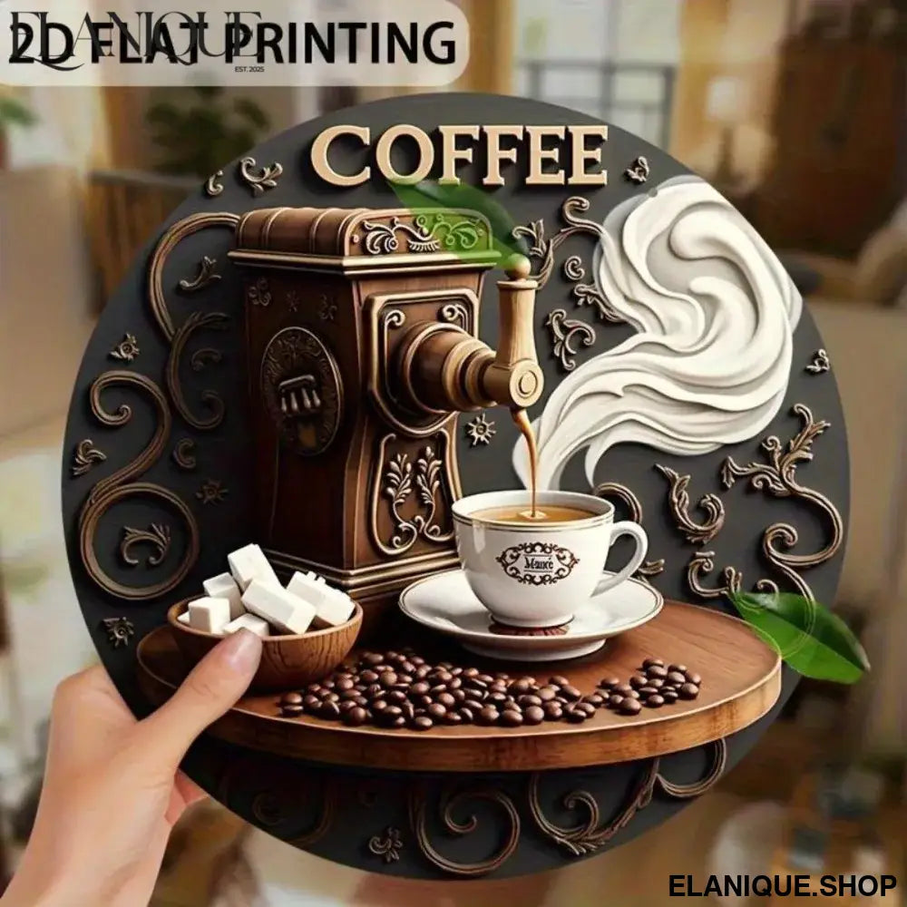 Coffee Vibe Vintage Aluminium Coffee Machine Poster – Retro Wall Art for Kitchen & Home