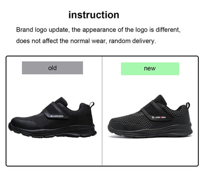 LARNMERN Men's Safety Shoes Steel Toe Construction Protective Footwear Lightweight 3D Shockproof Work Sneaker Shoes Size 42