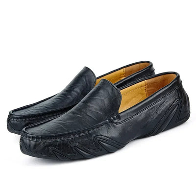 Autumn Shoes for Men Leather Casual Shoes Luxury Italian Men's Loafers Moccasins Breathable Black Versatile Driving Shoes 2024