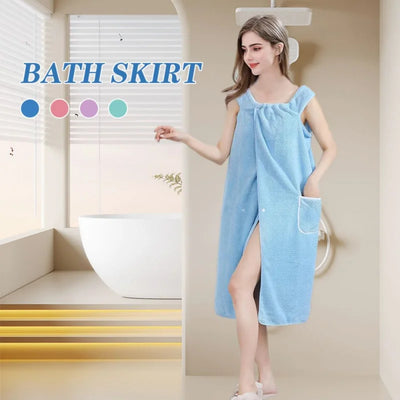 Bath Towel Household Women Wearable Wrap Adults Absorb Water Polyester Dry Hair Skirt Long Style Bathroom Washable Bathrobe
