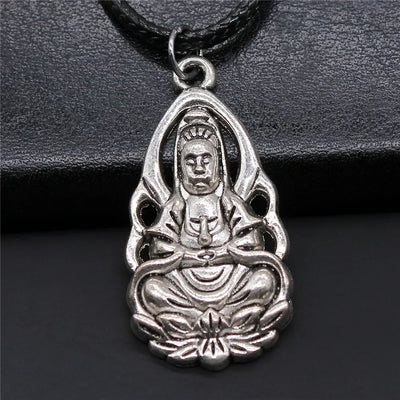 Religious Necklace Buddhist Buddha Statue God Buddha Necklace Charm Buddhist Meditation Hinduism Zazen Necklace