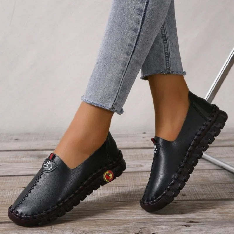 Orthopedic shoes for woman wide foot slip on loafers elderly women flat moccasins new nurse doctor comfort womens orthotic shoes
