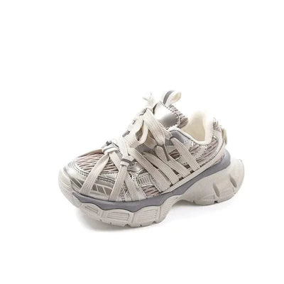 Children's sports shoes 2025 new style for boys and girls, mesh breathable dad shoes, soft soled non slip running shoes