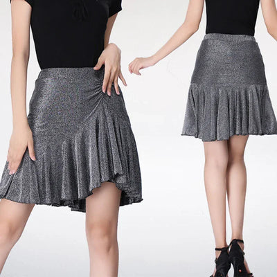 Womens Latin Dance Skirt Ballroom Tango Rumba Dance Dress Female Practice Dress Stage Performamnce Skirt Dancewear Costume