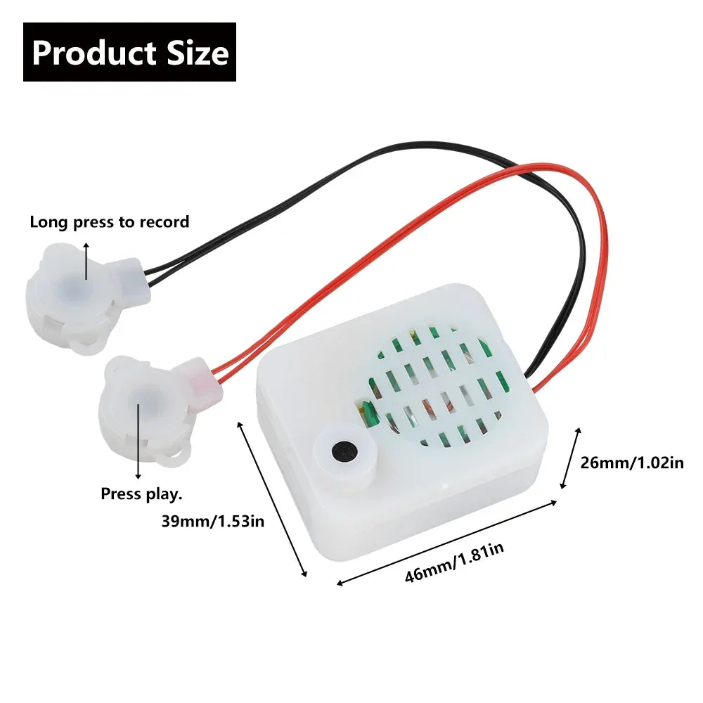 60-Second Recorder Sound Recording Module Two-Button Recorder One Record And One Play Plush Toy Voice Message Recorder Voice Box