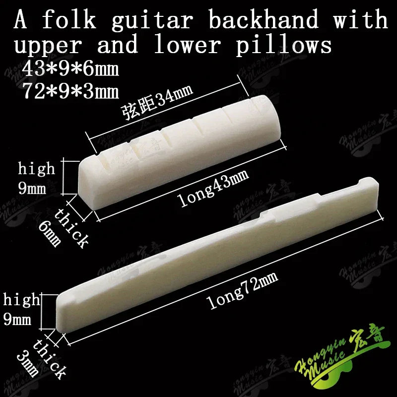 Acoustic guitar  and 4 5 6 7 12String Bass guitar nut slotted, upper and lower nuts slotted in various sizes Made of Bovine bone