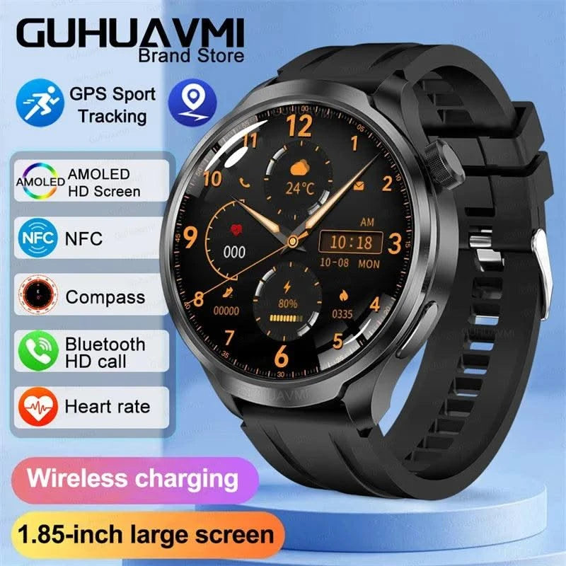 Smart Watch 1.85" BIG AMOLED Screen NFC GPS Tracker IP68 Watch 4 BT5.3 Call Health Smartwatches Custom Dial Series GT Upgraded