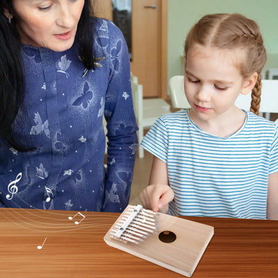 1 set DIY Thumb 10 Keys Mini Hand Painted Thumb Piano Kalimba Hand Painted Kids Painting Sturdy Durable Small Instrument - Elanique