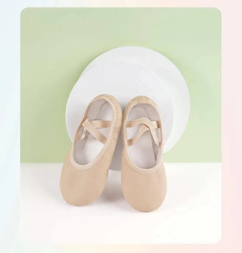 PU Ballet Shoes for Toddler Girls Children Dance Shoe Leather Ballet Flats Kids Soft Sole Gymnastics Shoes Dancing Slippers