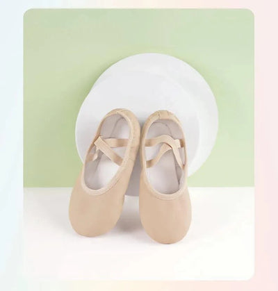 PU Ballet Shoes for Toddler Girls Children Dance Shoe Leather Ballet Flats Kids Soft Sole Gymnastics Shoes Dancing Slippers