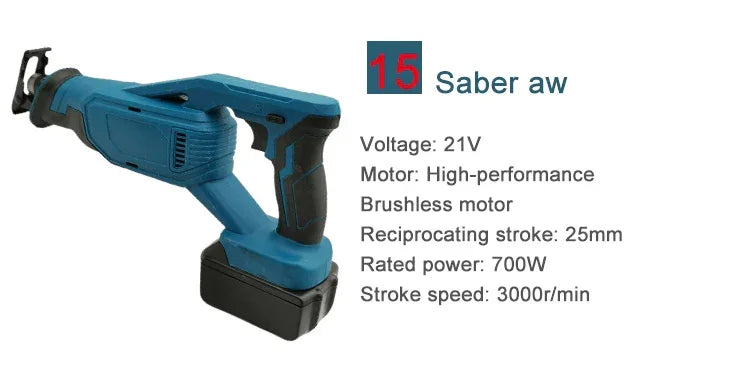 15-Piece Combo Power Tools Set Brushless Cordless Drill & Electric Hammer Drill Angle Grinder Includes Hard Case