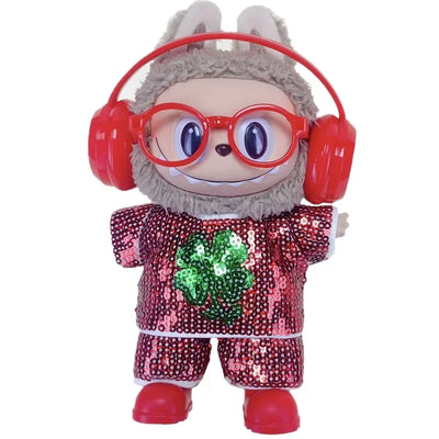 For LABUBU Clothes Handmade Sequins, two-piece tops and trousers labubu accessories Headphones Shoes Accessories (no dolls)