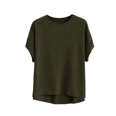 Women's Linen Round Neck Transparent Tops