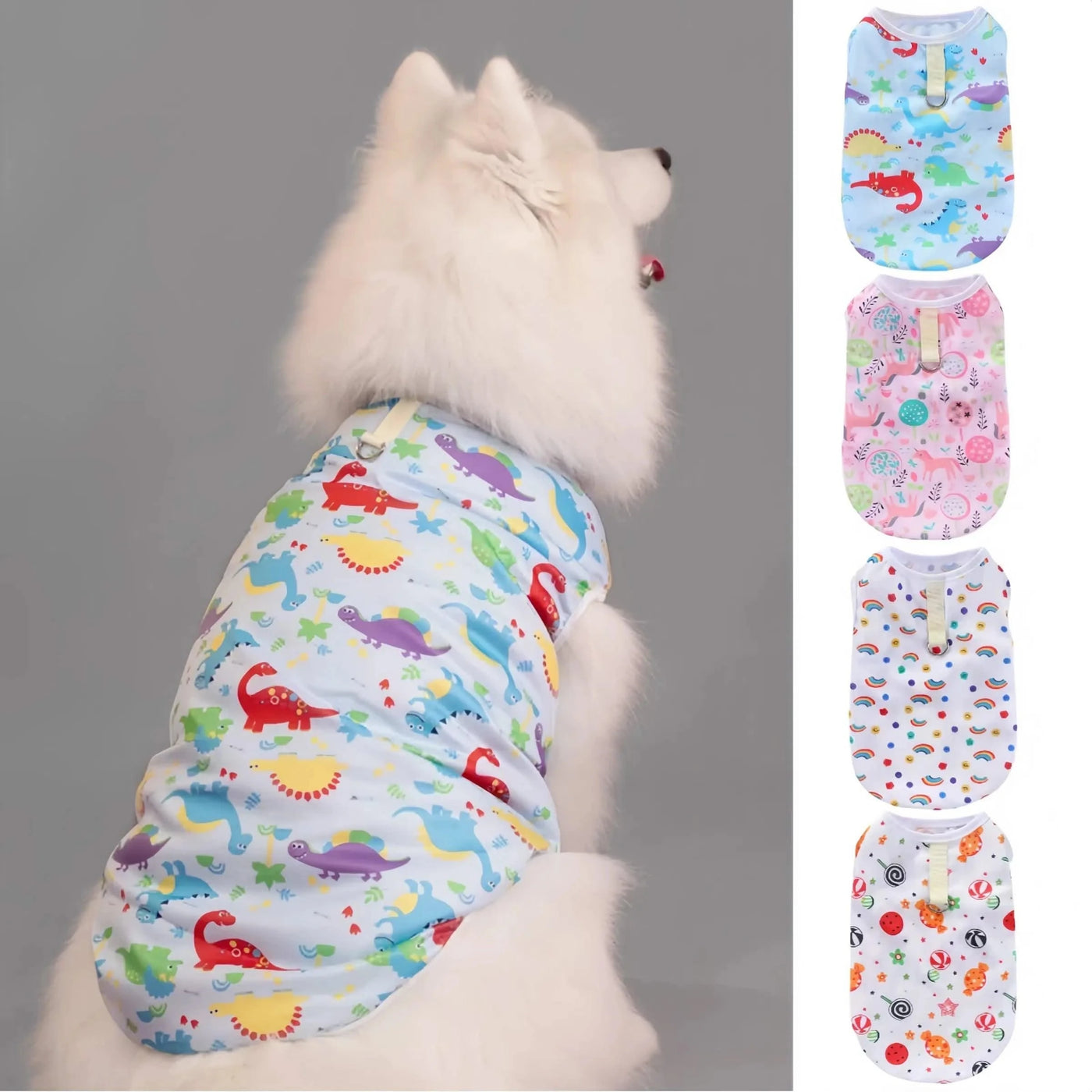 Summer Pet Dog Cooling Vest Cartoon Soft Clothing Summer Casual Shirts Small Medium Large Dogs Puppy French Bulldog Clothes