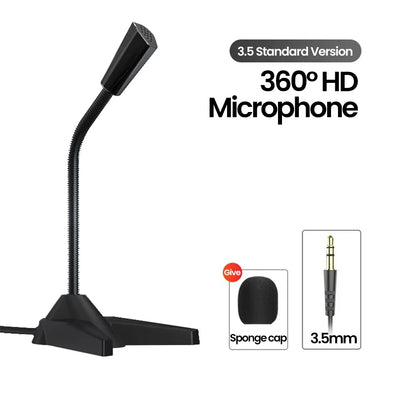 USB/3.5MM Laptop Microphone Desktop Microphone Gaming E-sports Conference Recording E-learning Mic Voice Mic For Desktop PC