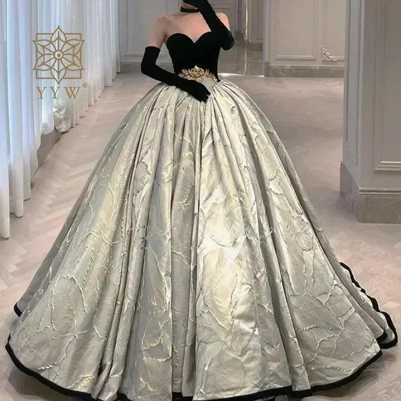 Luxury dress for women ladies sleeveless elegant wedding ball gown ceremony party stain banquet vestido red carpet