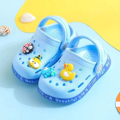 kids Mules Clogs summer baby boys girls Cartoon sandals flat heels solid cartoon slippers children's garden shoes