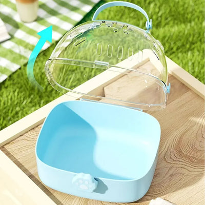 Portable Transparent Pet Carriers Cage Breathable Ventilated Travel Pet Cage Escape-Proof with Water Bottle Pet House Car Travel