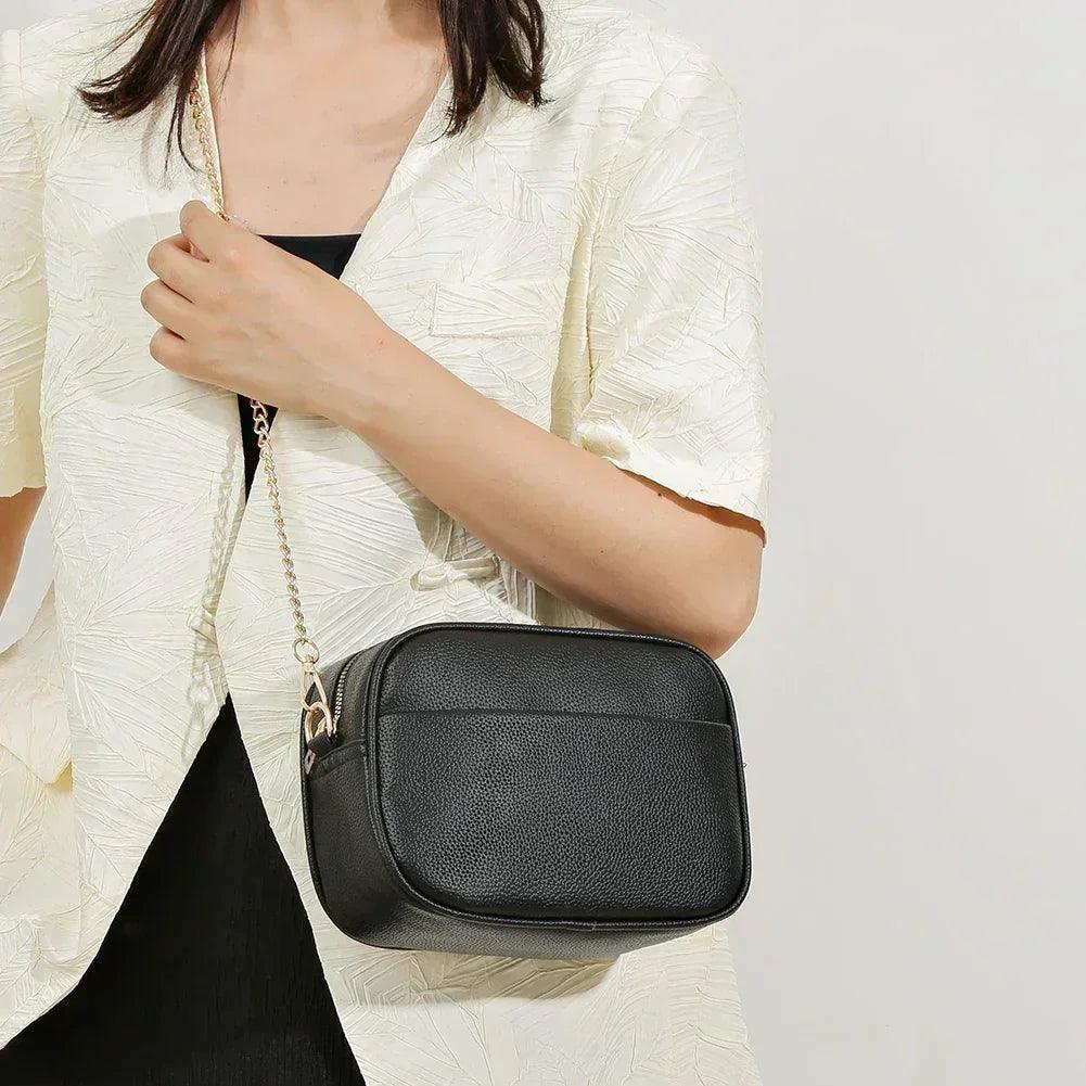 Fashion women handbag luxury brand leather tote bags for shoulder 2024 designer solid color messenger