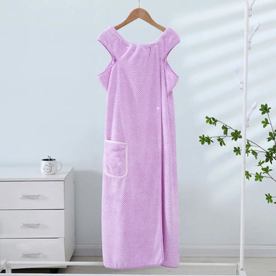 Bath Towel Household Women Wearable Wrap Adults Absorb Water Polyester Dry Hair Skirt Long Style Bathroom Washable Bathrobe